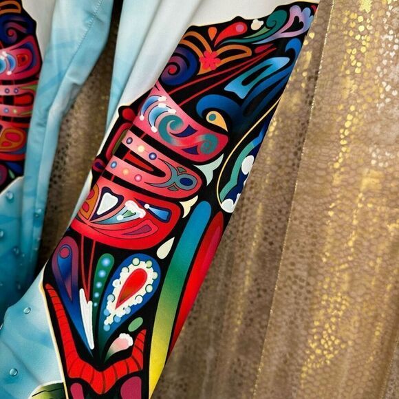 Gearbunch Colorful Ornamental Seahorse Capri Leggings Large - Picture 4 of 10